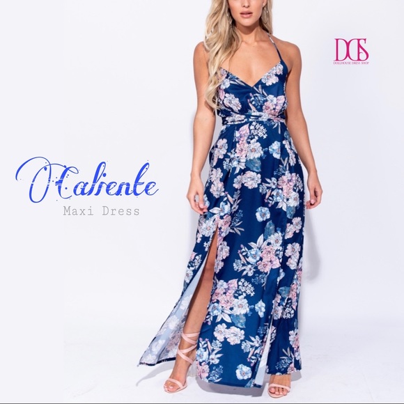 Dollhouse Dress Shop Dresses & Skirts - 5 ⭐️ Caliente - Floral Thigh Slit Maxi Dress